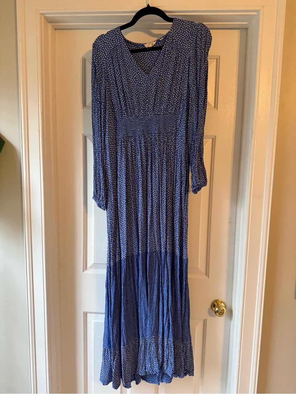 UK brand Fatface Blue Long Sleeve Maxi Dress -